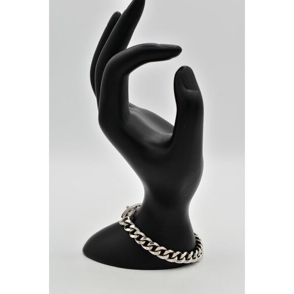 Avon Vintage Belt Buckle Bracelet Silver Tone Linked Chain Signed 80s 1980s Bin2 - Picture 7 of 12